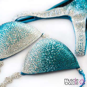 Teal Ombre Figure Competition Suit